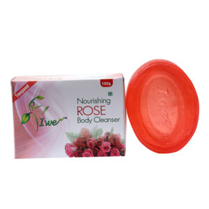 Rose Body Cleanser Soap with soap on the side of the box