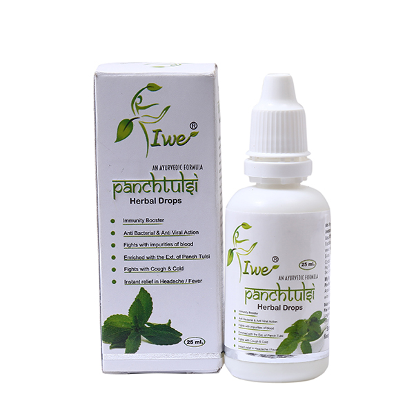 Aventure Herbals Panchtulsi Herbal Drops Box and the tube on the side